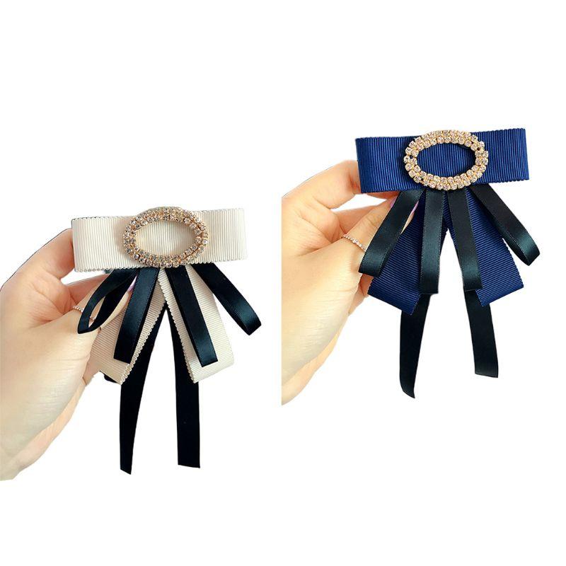 EDCRFV Unisex Layered Contrast Color Ribbon Bow Tie Rhinestone Buckle Collar Brooch Pin
EDCRFV Unisex Layered Contrast Color Ribbon Bow Tie Rhinestone Buckle Collar Brooch Pin