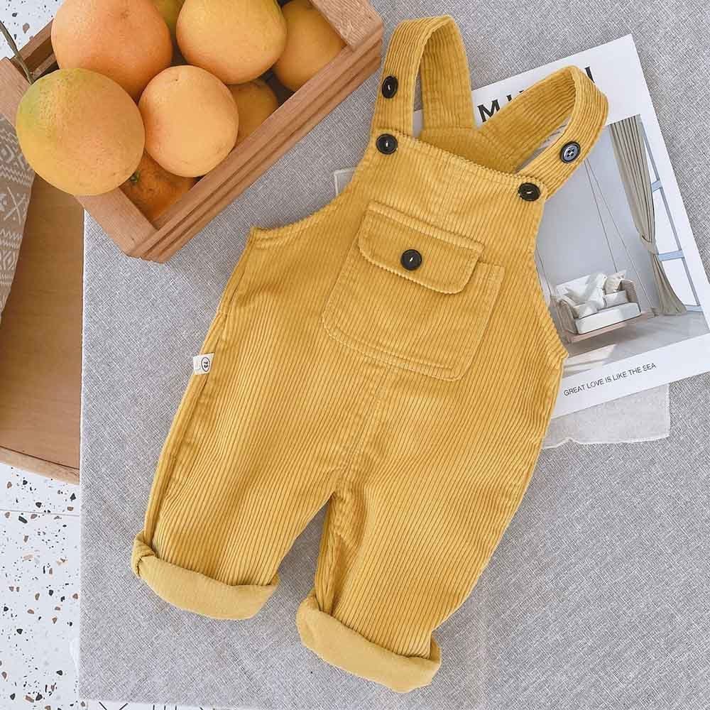 Halilo Baby Boy Overalls Solid Color Autumn Winter Corduroy Girls Jumpsuit Casual Loose Infant Kids Jumpsuit Pants 201128