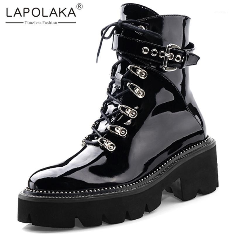 Lapolaka Hot Sale 2021 Genuine Leather Belt Buckle Platform Non-Slip Shoes Woman Boots Side Zipper Cool Motorcycle Boots1, Black
Lapolaka Hot Sale 2021 Genuine Leather Belt Buckle Platform Non-Slip Shoes Woman Boots Side Zipper Cool Motorcycle Boots1, Black