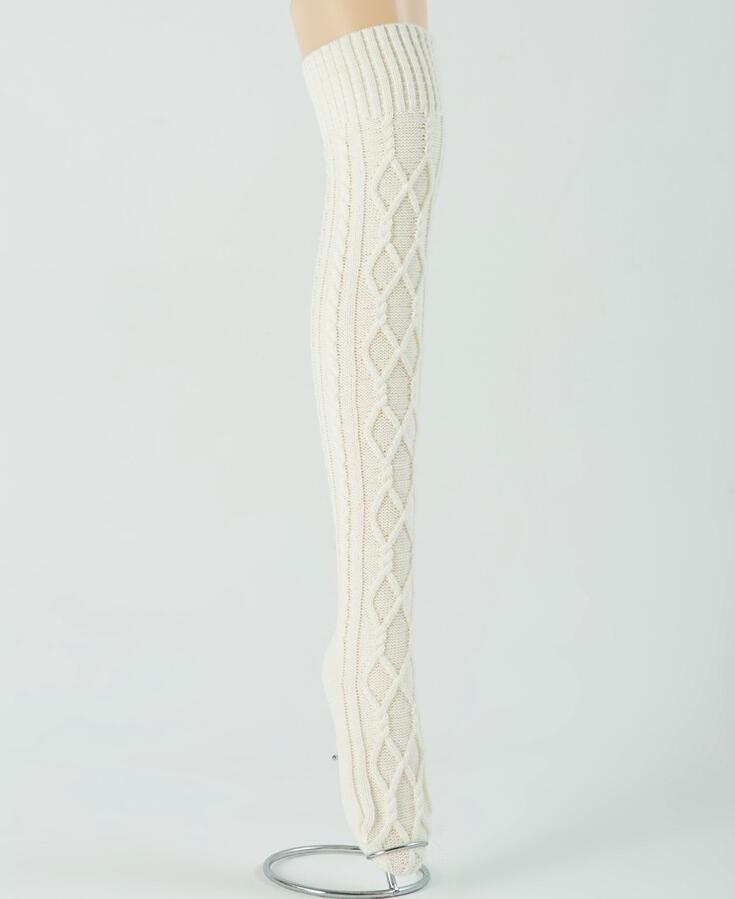 Women's Cable Knit Thigh High Boot Socks Extra Long Winter Stockings Leg Warmers Over Knee High Socks warm floor socks