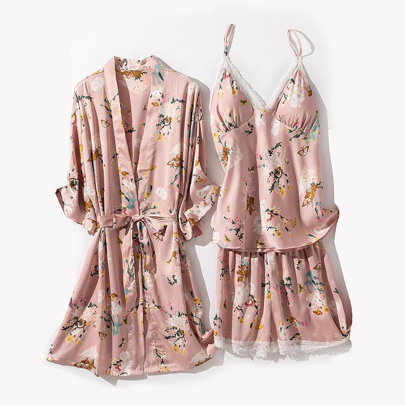 Women Satin Nightwear 3PCS Dress Bathrobe Summer Flower Print Nightwear Daily Casual Lounge Sexy Comfortable Femme Lace Pajamas1, Black
Women Satin Nightwear 3PCS Dress Bathrobe Summer Flower Print Nightwear Daily Casual Lounge Sexy Comfortable Femme Lace Pajamas1, Black