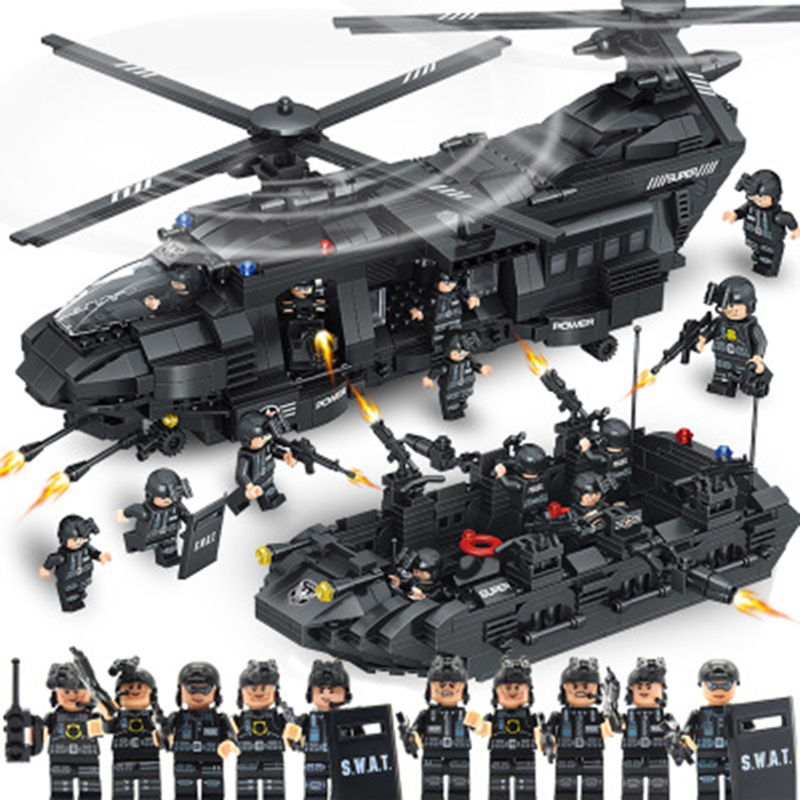 Big Building Blocks Sets SWAT Team Transport Helicopter Compatible City Police Gift educational Toys for Children Q1221
Big Building Blocks Sets SWAT Team Transport Helicopter Compatible City Police Gift educational Toys for Children Q1221