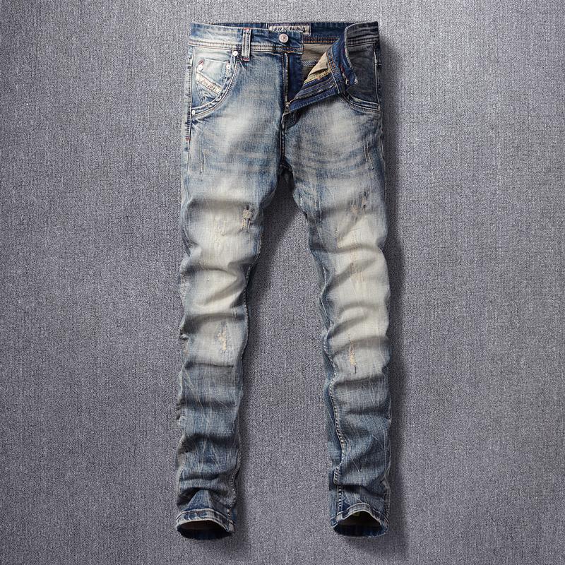 Italian Style Fashion Men Jeans High Quality Retro Blue Slim Ripped Denim Cotton Long Trousers Classical Vintage Designer Pants
Italian Style Fashion Men Jeans High Quality Retro Blue Slim Ripped Denim Cotton Long Trousers Classical Vintage Designer Pants