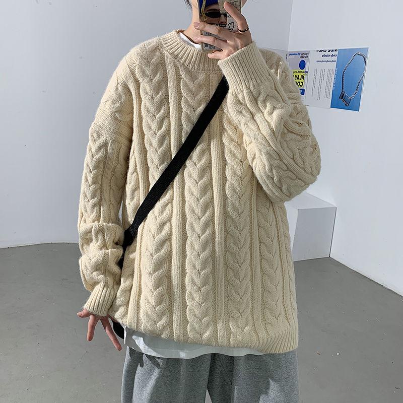 Winter Thick Sweater Men's Warm Fashion Retro Casual Knitted Pullover Men Wild Loose Korean Knitting Sweaters Mens Clothes -3XL, Black
Winter Thick Sweater Men's Warm Fashion Retro Casual Knitted Pullover Men Wild Loose Korean Knitting Sweaters Mens Clothes -3XL, Black