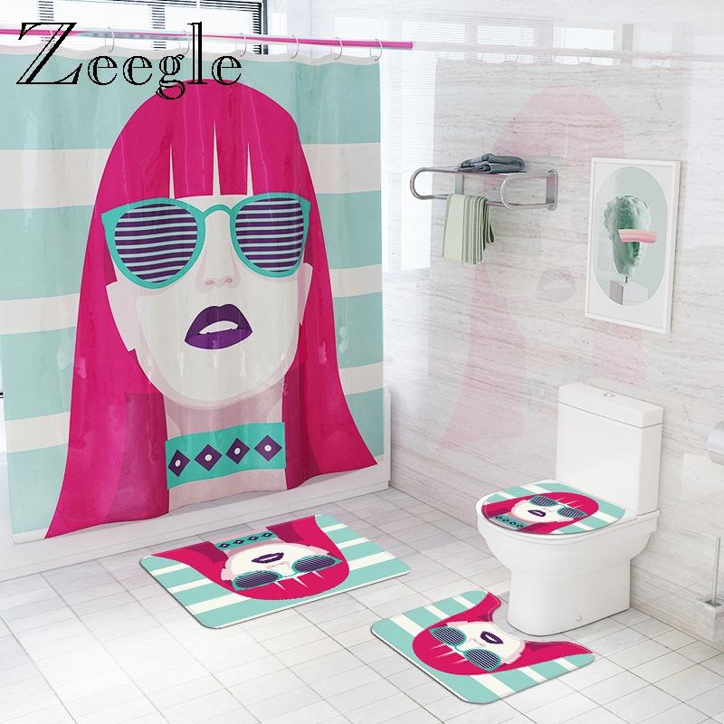 Modern Style Bath Mat and Shower Curtain Set Flannel Bathroom Carpet Rug Absorbent U-Shaped Toilet Mat and Anti-slip Foot Pad
Modern Style Bath Mat and Shower Curtain Set Flannel Bathroom Carpet Rug Absorbent U-Shaped Toilet Mat and Anti-slip Foot Pad