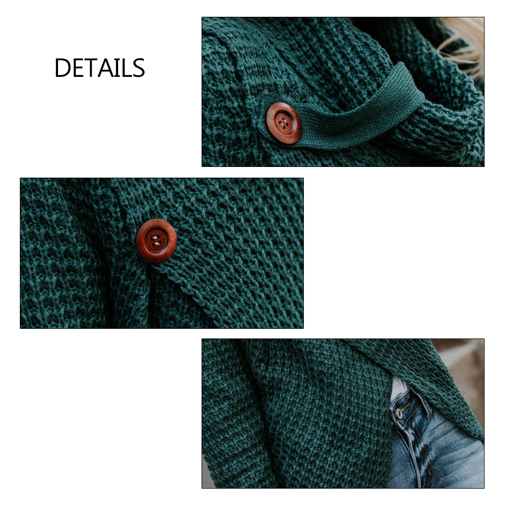 Plus Size Women's Sweater Women Turtleneck Sweater Autumn Winter Causal Buttons Knitted Female Pullover Irregular Fashion Coat 201031