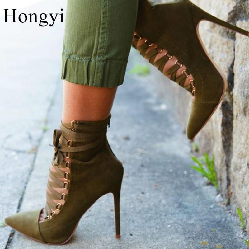 Hongyi Brand Soft Suede leather Pointed Toe High Heel Boots Woman Lace Up Season Ankle Botas Big size Booty, As showed color
Hongyi Brand Soft Suede leather Pointed Toe High Heel Boots Woman Lace Up Season Ankle Botas Big size Booty, As showed color