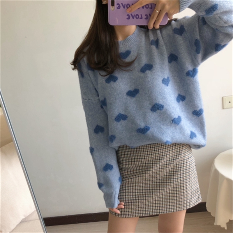 New Spring in Form of a Heart Print Jumpers Ladys the Neck Sleeve Long Female Casual Sweater Knitted or Crocheted Qn5c, Blue
New Spring in Form of a Heart Print Jumpers Ladys the Neck Sleeve Long Female Casual Sweater Knitted or Crocheted Qn5c, Blue