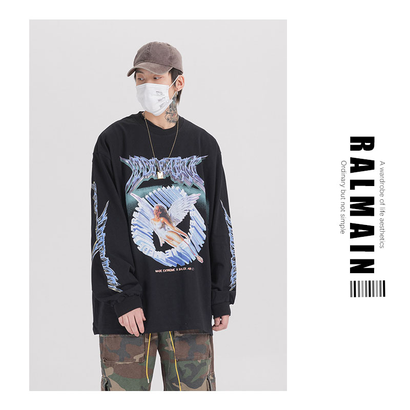 Men Casual T-shirt Boy Long Sleeve Hoodie Student Loose Clothes Spring Hip-hop Hot New Product Fashion Trendy Simple Stresswear Print Coat, Black
Men Casual T-shirt Boy Long Sleeve Hoodie Student Loose Clothes Spring Hip-hop Hot New Product Fashion Trendy Simple Stresswear Print Coat, Black