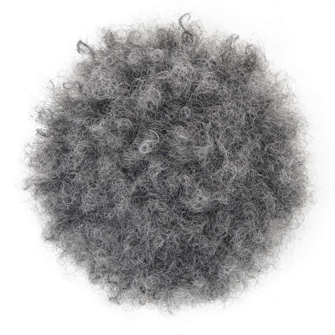 Hot sell 100% real hair gray puff afro ponytail hair extension clip in Remy afro kinky curly drawstring ponytails grey hair piece 120g