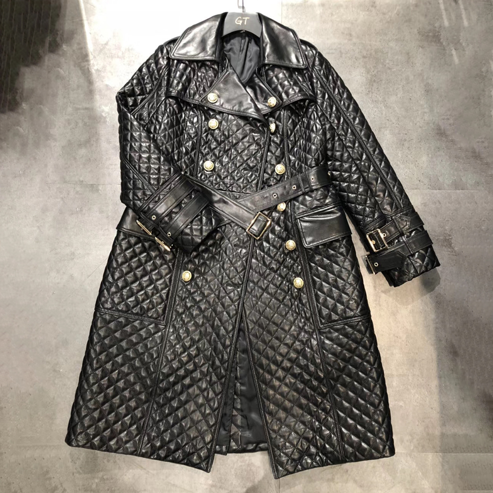 Genuine leather jacket women winter new fashion style sheepskin leather windbreaker over size 201020