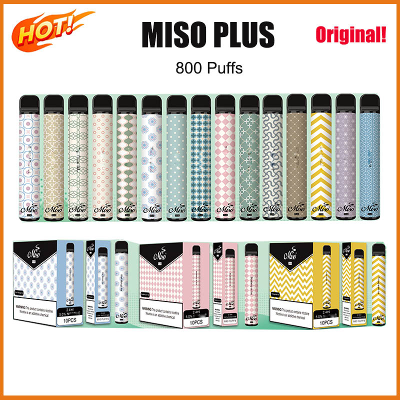 2021 100% Original Miso Plus Disposable Vape cigarette Pod Device 800 Hits Puff Alternatives 550mah Battery 2.4ML Cartridge Vaporizer Kit
2021 100% Original Miso Plus Disposable Vape cigarette Pod Device 800 Hits Puff Alternatives 550mah Battery 2.4ML Cartridge Vaporizer Kit