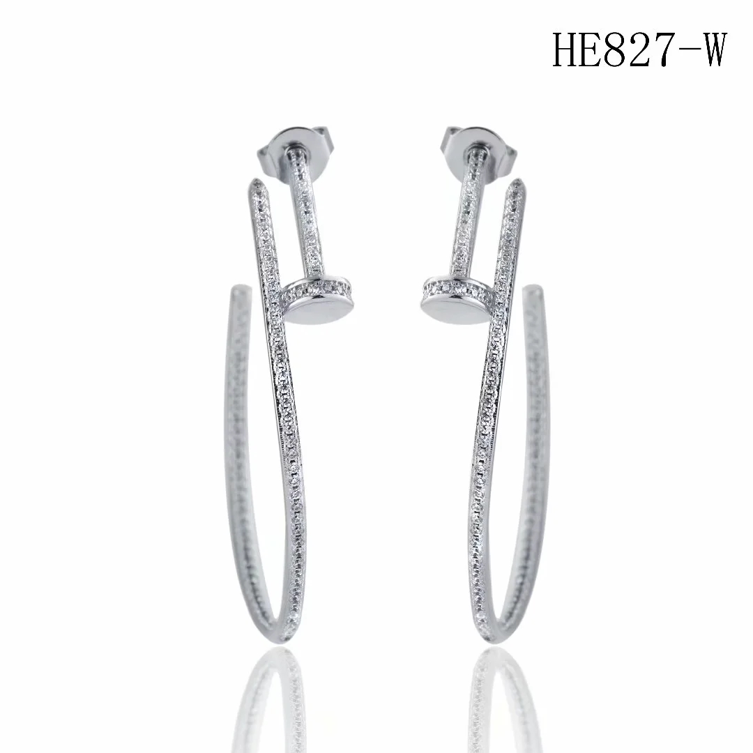 New popular stainless steel jewelry womens earrings big nail earrings white diamond stud earrings fashion pendant earings, Golden;silver
New popular stainless steel jewelry womens earrings big nail earrings white diamond stud earrings fashion pendant earings, Golden;silver