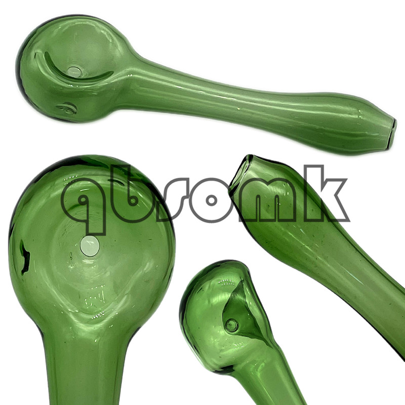 QBsomk Wholesales 4 Inch Smoking Hookah Tobacco Spoon Pipe Colored Mini Glass Small Hand Pipes