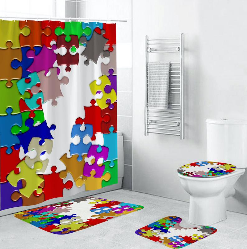 Puzzle Bright Color Pattern Curtains Bathroom Polyester Waterproof Shower Curtain Leaves Printing Curtains For Bathroom Shower
Puzzle Bright Color Pattern Curtains Bathroom Polyester Waterproof Shower Curtain Leaves Printing Curtains For Bathroom Shower