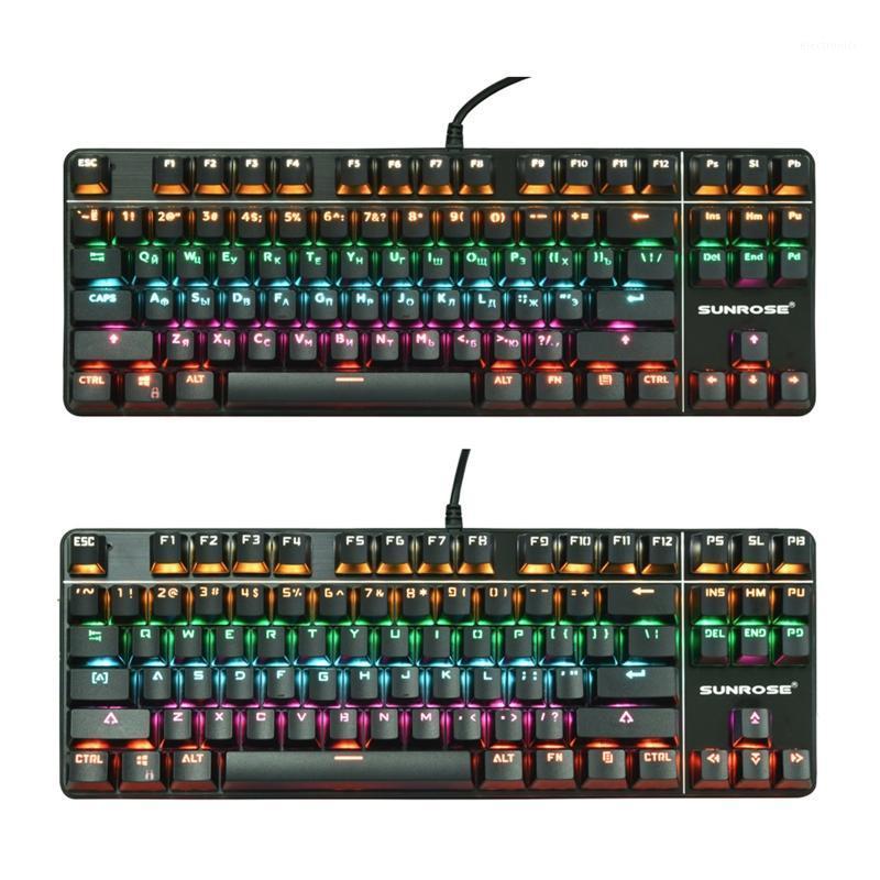 Wired Gaming 87 Keys Green Axis Russian/English Mechanical Keyboard RGB LED Backlight USB PC Keyboard for Laptop Desktop1
Wired Gaming 87 Keys Green Axis Russian/English Mechanical Keyboard RGB LED Backlight USB PC Keyboard for Laptop Desktop1