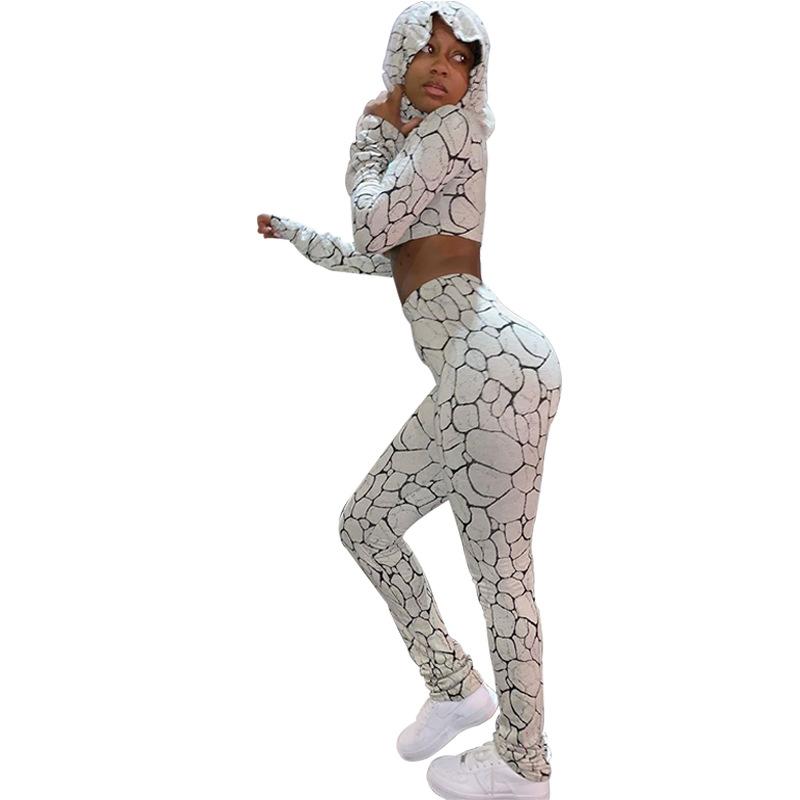 Autumn Print Hoodie Yoga Suit Gym Fitness Two Piece Set Long Sleeve Crop Top Pencil Pants Tracksuit Fashion Running Sports Set, White set
Autumn Print Hoodie Yoga Suit Gym Fitness Two Piece Set Long Sleeve Crop Top Pencil Pants Tracksuit Fashion Running Sports Set, White set