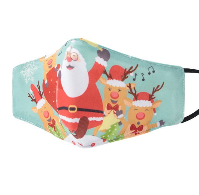 Designer Masks 20pcs/lot Christmas 3D Printing Santa Printed Cotton Fashion Mask Year Decoration