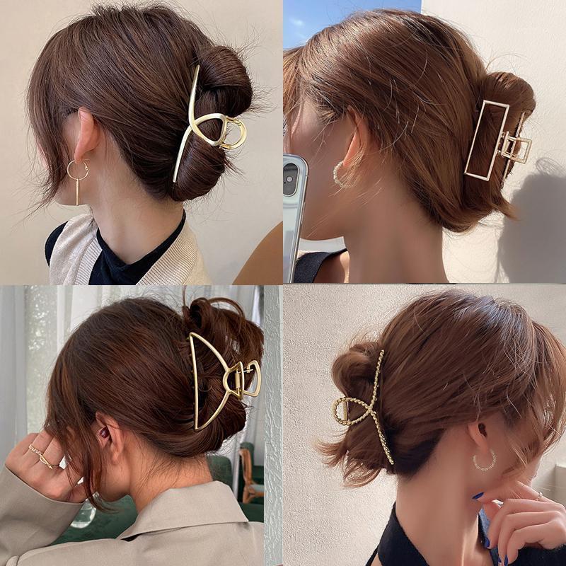 Hair Clips & Barrettes Women Geometric Claw Girls Clamps Fashion Metal Crab Cross Headband Hairpin Accessories, Golden;silver
Hair Clips & Barrettes Women Geometric Claw Girls Clamps Fashion Metal Crab Cross Headband Hairpin Accessories, Golden;silver