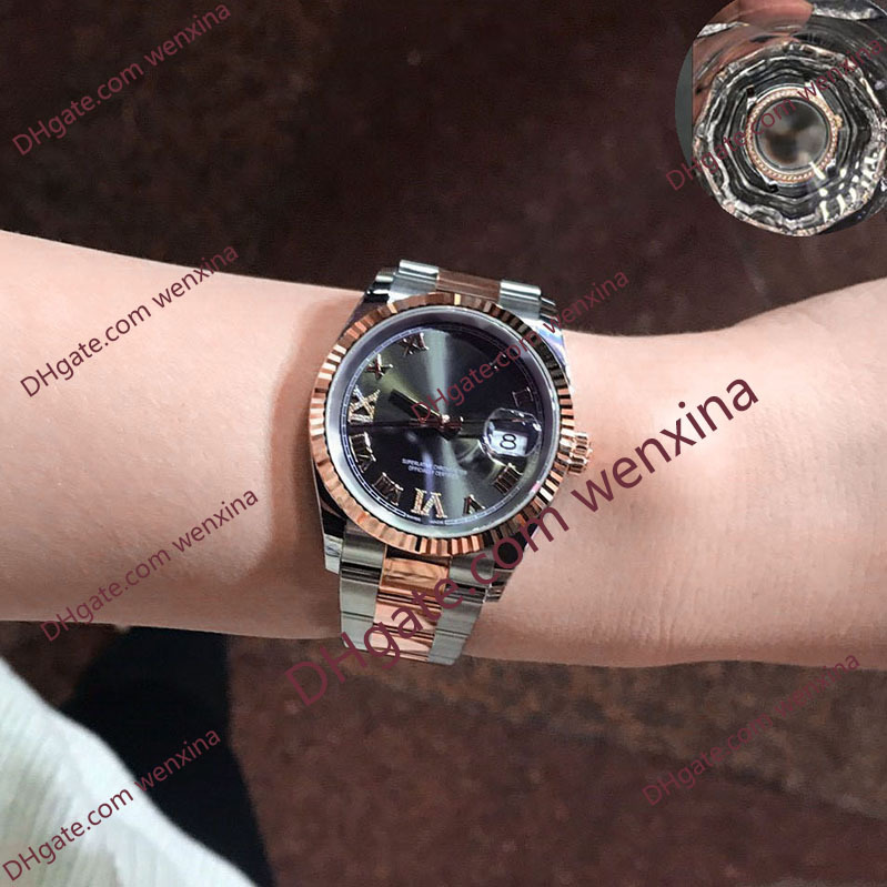 16 Colour Waterproof Woman Watches 36mm Diamond Roman Numerals Dial.fluted Bezel Roman Numeral Rose Gold And Steel. 2813 Automatic Watch, 01
16 Colour Waterproof Woman Watches 36mm Diamond Roman Numerals Dial.fluted Bezel Roman Numeral Rose Gold And Steel. 2813 Automatic Watch, 01