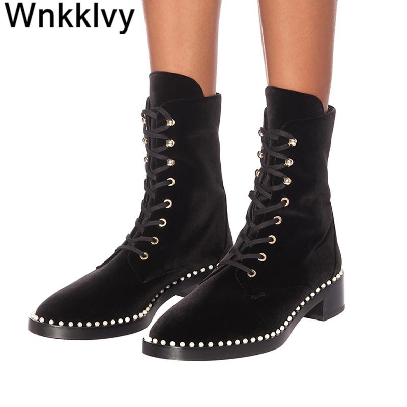 Winter Genuine Leather Boots Women Low Heel String Bead Decor British Style Lac Up Party Leisure Ankle Botas Short, Black leather
Winter Genuine Leather Boots Women Low Heel String Bead Decor British Style Lac Up Party Leisure Ankle Botas Short, Black leather