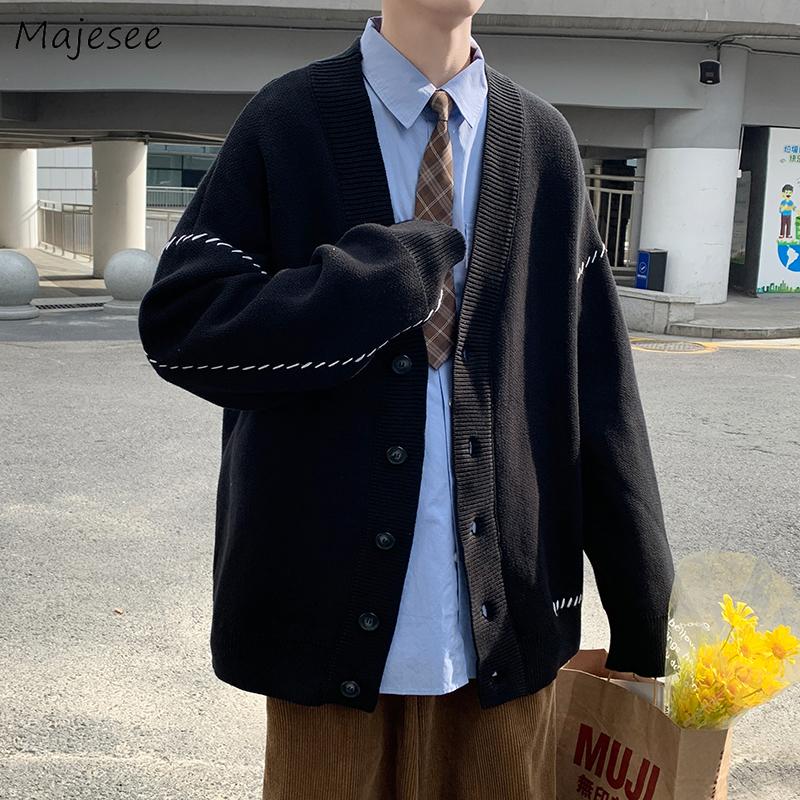 Men's Sweaters Cardigan Men Arrival Sweater Unisex Couple V-neck Warm Knitwear All-match Casual Bright Line BF Loose Fashion Retro Clothes, White;black
Men's Sweaters Cardigan Men Arrival Sweater Unisex Couple V-neck Warm Knitwear All-match Casual Bright Line BF Loose Fashion Retro Clothes, White;black
