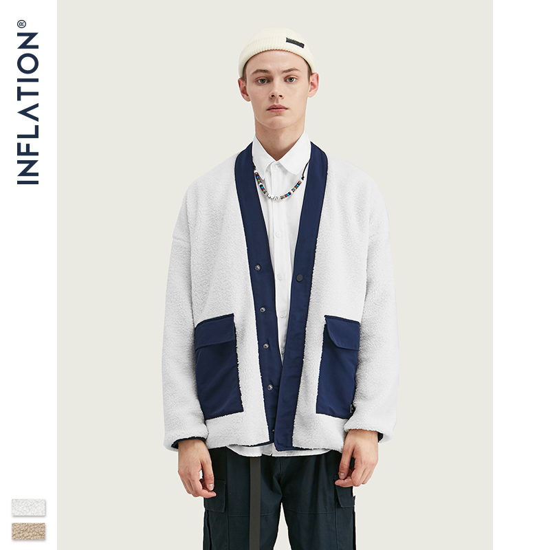 INFLATION Polar Fleece Men Winter Jacket Thick Men Coat 2019 Street Loose Fit Polar Fleece Men Jacket chaqueta hombre 9737W T200502