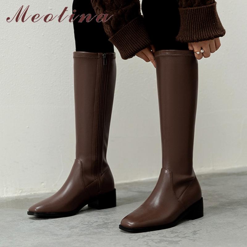 Meotina Real Leather Mid Heel Riding Boots Long Boots Women Shoes Square Toe Thick Heels Zip Knee High Ladies Autumn Brown, Black
Meotina Real Leather Mid Heel Riding Boots Long Boots Women Shoes Square Toe Thick Heels Zip Knee High Ladies Autumn Brown, Black