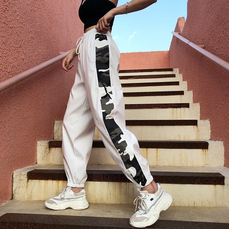 Women Loose Drawstring Jogger Pants Plus Size Female Fashion High Waist Hip Hop Streetwear Trouser Casual Anklelength Pant 201109