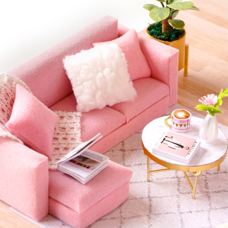 Diy Doll House Imitation Pink Series Bedroom Toys Handmade Wooden Toys Children039s Toys Boys And Girls Valentine039s Day Gi