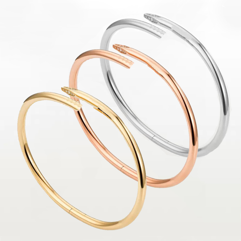 Women's Retro Classic Nail Bangle Titanium Steel Bracelet For LOVE Luxury Jewelry Lady Designer Bracelets Never Fade