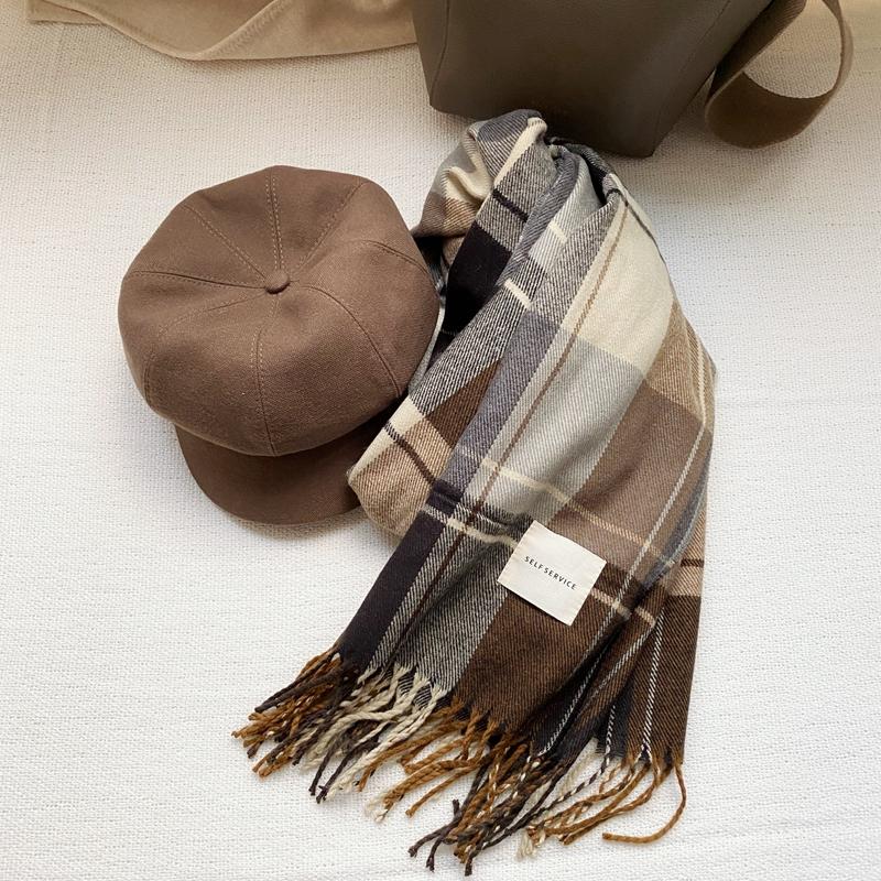 Vintage Warm Stripe Plaid Scarf Women All-match Autumn Winter Double-Sided Thick Houndstooth Shawl Preppy Scarf Shawl Headwraps
Vintage Warm Stripe Plaid Scarf Women All-match Autumn Winter Double-Sided Thick Houndstooth Shawl Preppy Scarf Shawl Headwraps