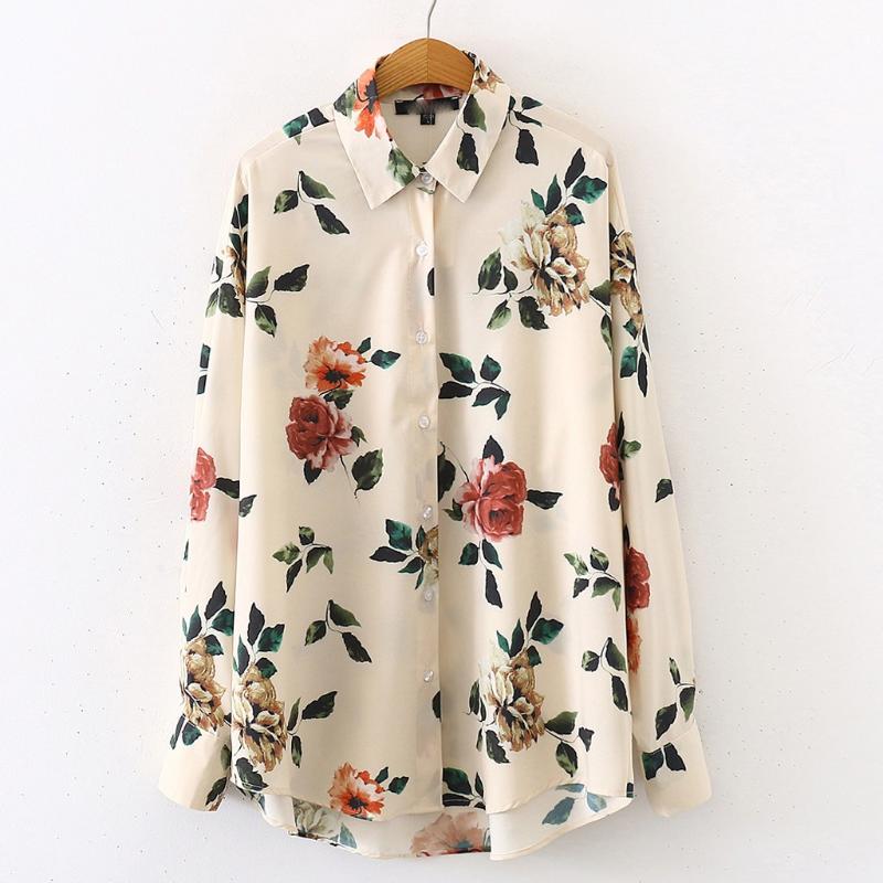 Summer Floral Print Women Blouse Blouses Long Sleeve Beach Shirt Office Work Shirts Blusas Feminina Tops, White
Summer Floral Print Women Blouse Blouses Long Sleeve Beach Shirt Office Work Shirts Blusas Feminina Tops, White