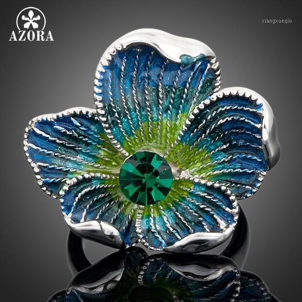 Cluster Rings AZORA White Gold Color Blue Austrian Crystal Multicolour Flower Pattern Ring TR0021, Golden;silver
Cluster Rings AZORA White Gold Color Blue Austrian Crystal Multicolour Flower Pattern Ring TR0021, Golden;silver