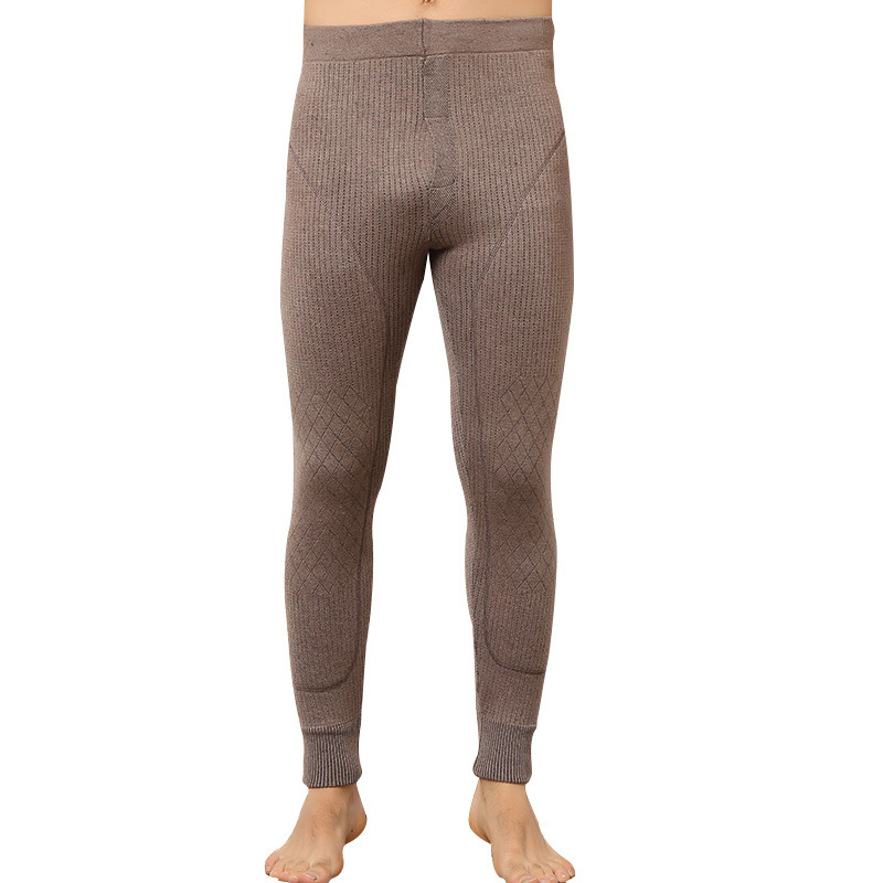 Man Leggings Double Thicker Warm Cashmere and Wool Knitting Pant Long Knit Pants for Heavy Winter 3Colors Trousers 201128