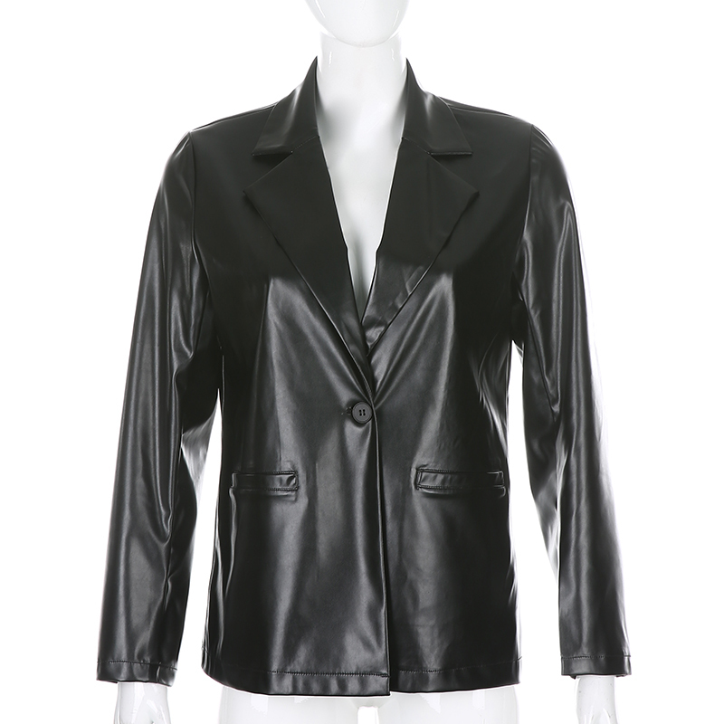 SUCHCUTE PU women leather jacket autumn coat streetwear black women Jacket y2k esthetic gothic vintage 90s outfits 201020