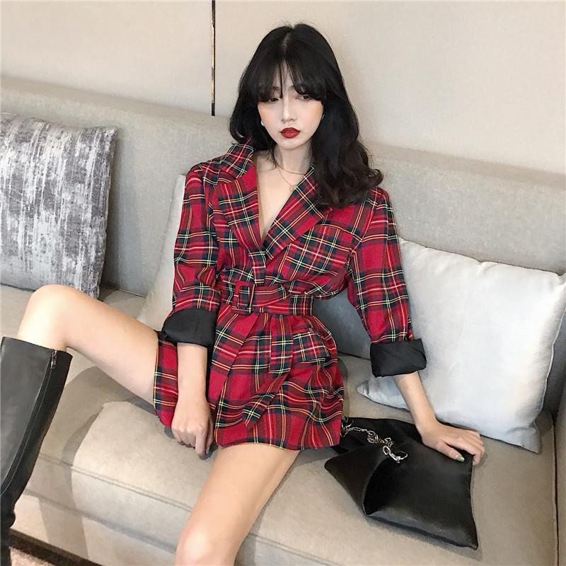 Fashion Red Blazer Women 2020 Spring Korean Style Vintage Chic Plaid Slim Belt Long Suit Jacket blaser feminino C92, Red with belt
Fashion Red Blazer Women 2020 Spring Korean Style Vintage Chic Plaid Slim Belt Long Suit Jacket blaser feminino C92, Red with belt