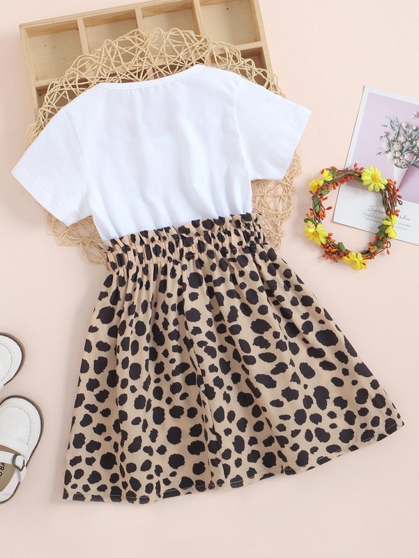 Toddler Girls Heart And Letter Graphic Combo Dress SHE