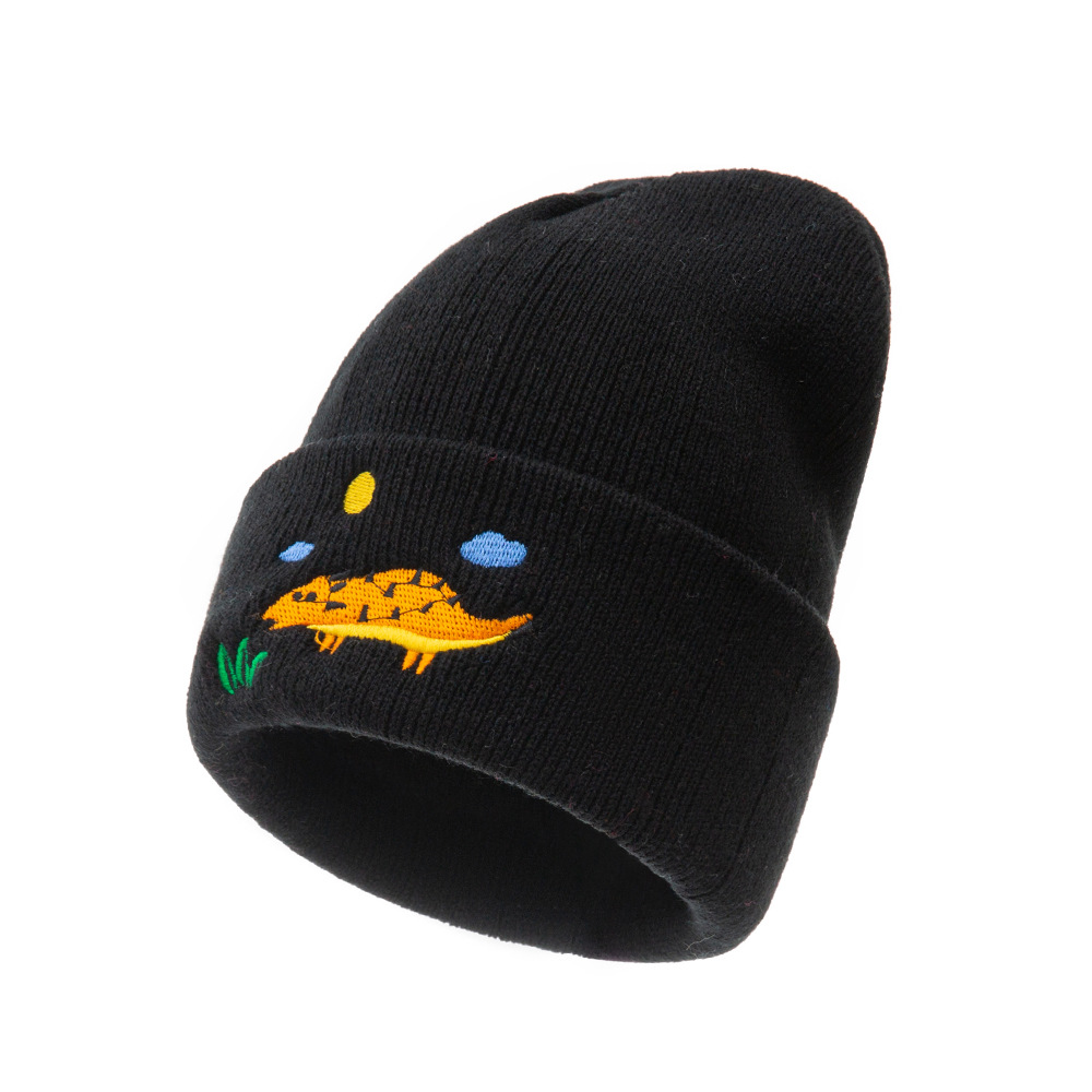 Dinosaur embroidery New Baby Hat winter hat Baby Hat for Boys Girls Knitted Cap Winter Warm Solid Color Children cap
