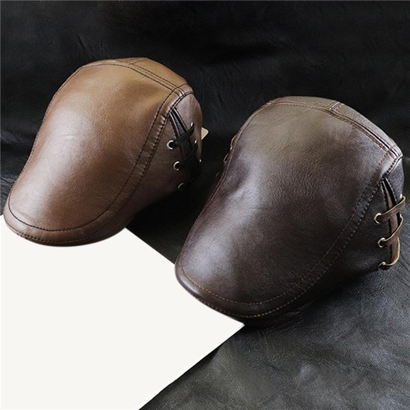Men Beret Hat PU Leather Flat Cap Sheepskin Autumn Winter Male Brown Adjustable High Quality Gatsby Mens Beret Caps, Black
Men Beret Hat PU Leather Flat Cap Sheepskin Autumn Winter Male Brown Adjustable High Quality Gatsby Mens Beret Caps, Black