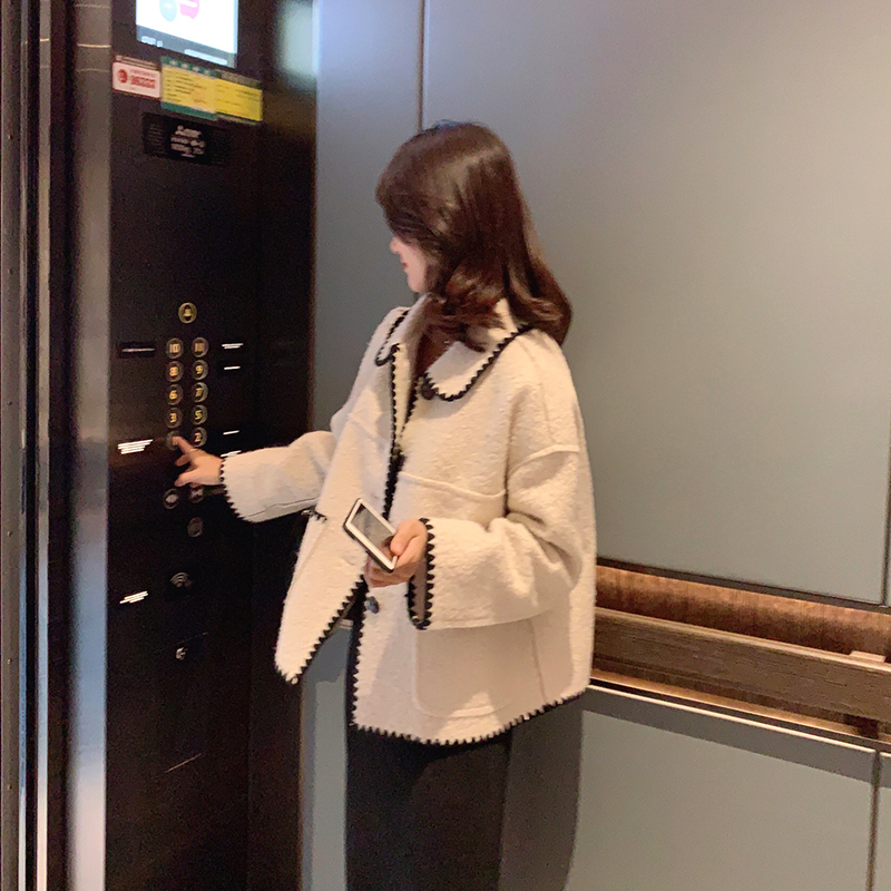 Mishow Winter Vintage Lady Solid Woolen Jacket Women Fashion Lapel single breasted Long Sleeve Thick Coat Tops MX19D9546 201112