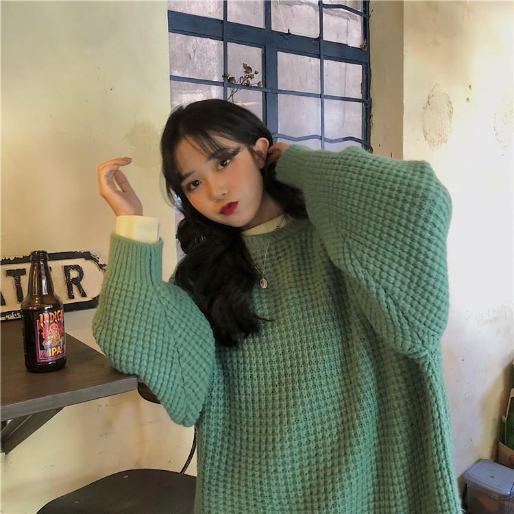 2021 New Lazy Wind Loose Oversize Around the Neck Female Student Thick Solid Senior Tide Sweater 0CI3, Green
2021 New Lazy Wind Loose Oversize Around the Neck Female Student Thick Solid Senior Tide Sweater 0CI3, Green