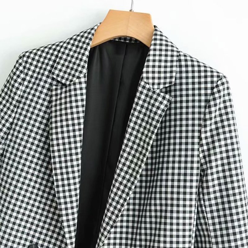 New arrival XQ9-60-9031 European and American fashionable black and white checked suit jacket 201126