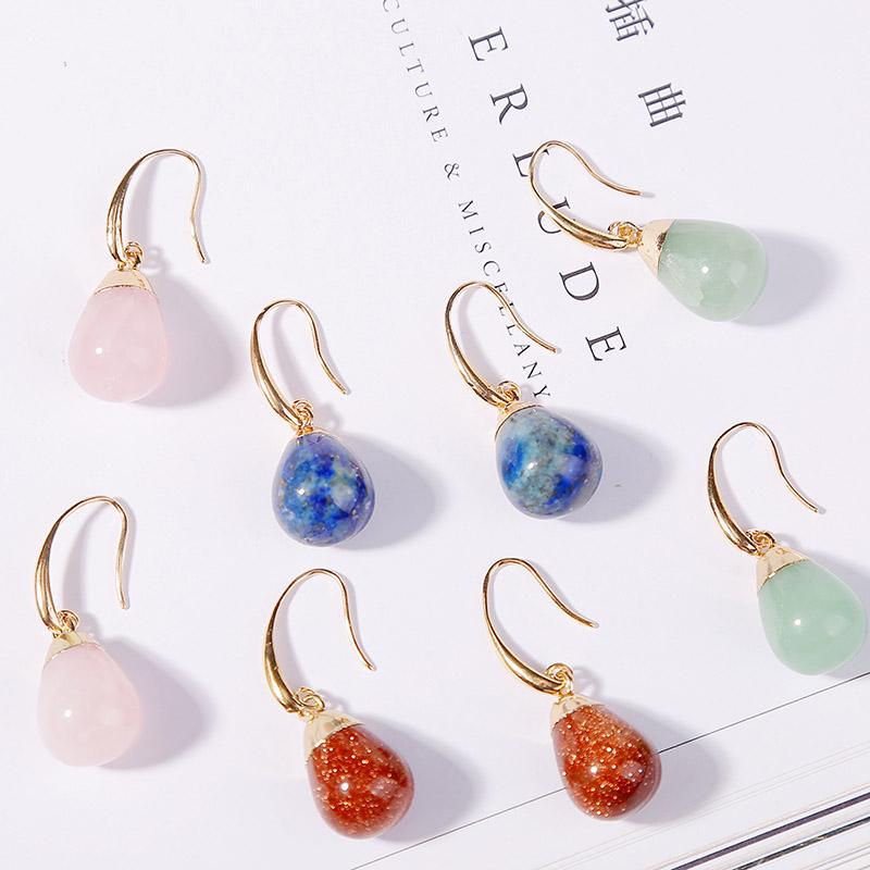 High Quality Simple Water Drop Shape Natural Stone Dangle Earrings For Women Trendy Gold Copper Alloy Metal Hanging Earring Gift
High Quality Simple Water Drop Shape Natural Stone Dangle Earrings For Women Trendy Gold Copper Alloy Metal Hanging Earring Gift