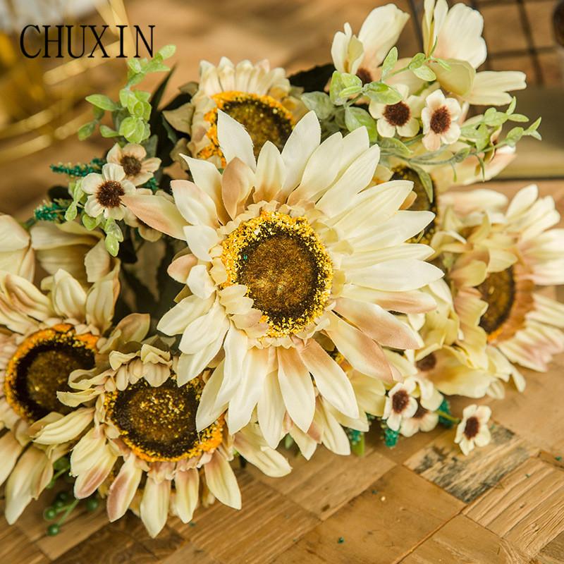 Retro Sunflower Silk Artificial Flower Bouquet European Fake Flower For Home Decoration Accessories Garden Birthday Party Decor, Blue
Retro Sunflower Silk Artificial Flower Bouquet European Fake Flower For Home Decoration Accessories Garden Birthday Party Decor, Blue