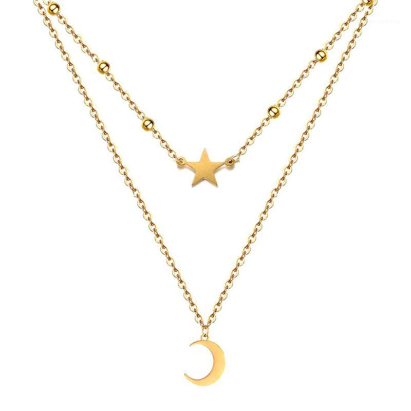 Fashion Small Star Moon Pendant Necklace For WomenGold Color Stainless Steel Neck Chains 35+5cm Choker Necklace Collar 20201
Fashion Small Star Moon Pendant Necklace For WomenGold Color Stainless Steel Neck Chains 35+5cm Choker Necklace Collar 20201