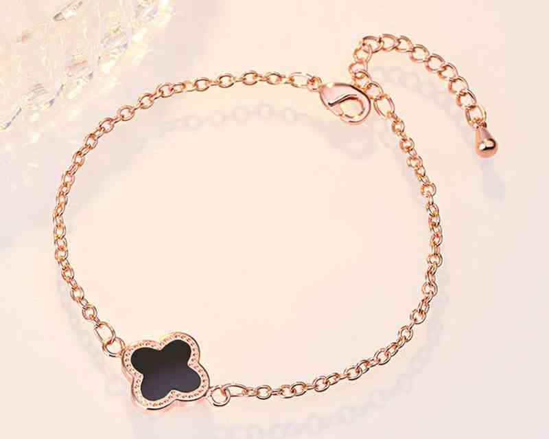 18k Rose Gold Link Bracelet Clover Luxury Designer Charm Cross Chain Bracelets for Women Jewelry Wedding Free, White
18k Rose Gold Link Bracelet Clover Luxury Designer Charm Cross Chain Bracelets for Women Jewelry Wedding Free, White