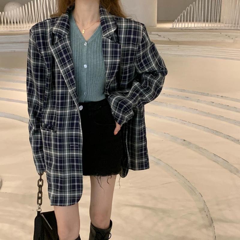 New Suits Female Vintage Autumn Notched Collar Plaid Women Blazer Breasted Jacket Casual Pockets Womens Suits Coat Blazers, The picture color
New Suits Female Vintage Autumn Notched Collar Plaid Women Blazer Breasted Jacket Casual Pockets Womens Suits Coat Blazers, The picture color