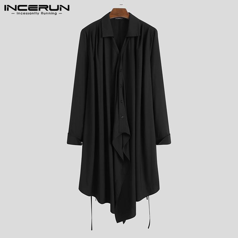 INCERUN Fashion Men Irregular Shirt Solid Color Lapel Button Streetwear Casual Long Shirts Men Long Sleeve Lace Up Korean Camisa, Black
INCERUN Fashion Men Irregular Shirt Solid Color Lapel Button Streetwear Casual Long Shirts Men Long Sleeve Lace Up Korean Camisa, Black