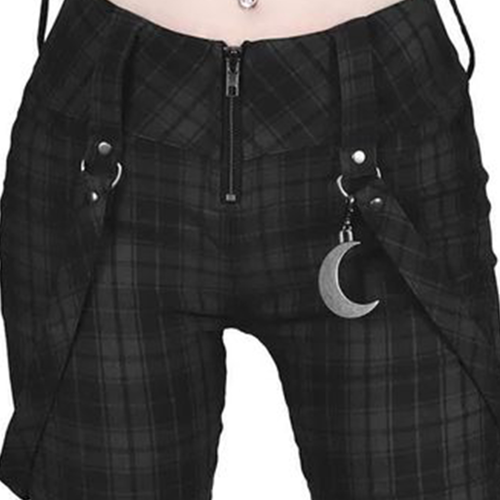 Gothic Pants Girls Plaid High Waist Skinny Trousers Harajuku Women's Full Length Pencil Pants Vintage Female Elastic Leggins D30 201113